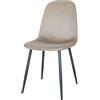 GARDENIA Sedia Cucina Soggiorno Moderna in Vellutino Becky Beige 1 Pezzo