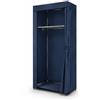 cecaro group Armadio in Tessuto TNT 70x45x150 cm - Guardaroba Salvaspazio con Barra Appendiabiti e Ripiano, Struttura in Metallo, Chiusura con Cerniera - Blu Navy