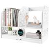 Cocoarm Scaffale da Scrivania in Legno, Organizzatore per Libri e CD, Bianco, con Motivi Intagliati, 30 x 21 x 40 cm