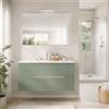 Kiamami Valentina Mobile Bagno Sospeso 100 cm Magnolia Rovere Ghiaccio | 2 cassetti frontale cannettato verde salvia, lavabo ceramica bianca, struttura legno, già assemblato