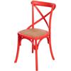 Biscottini Sedia Cucina Vintage legno di frassino - Sedia sala da pranzo shabby - Sedie da pranzo e cucina - Sedie da soggiorno in legno Cross (Rosso)