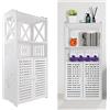 Rigogo Armadio da bagno in PVC, sottile, con 1 porta, 90 x 40 x 25 cm