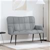 Kaloriko Divano a 2 Posti Grigio Chiaro Tessuto Poliestere 115x61x87 cm per Soggiorno Lounge Relax Interno Elegant