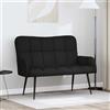Kaloriko Divano a 2 Posti Nero 115x61x87 cm Tessuto Poliestere Struttura Robusta per Soggiorno e Relax Interni