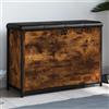 Sophrelle Panca Portascarpe Cassetto Ribaltabile Rovere Fumo 82x32x56cm Marrone,835124