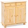 Inter Link - Cassettiera Cottage - Credenza - Credenza Cottage - Mobile laterale - Pino massiccio - 2 ante - 2 cassetti - laccato naturale