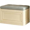 YUJEYHD Panca Contenitore Pieghevole con Coperchio, in Plastica PP e Ecopelle, Seduta Imbottita, soggiorno, cucina e camera da letto salvaspazio, sostenuta fino a 150 kg (Grigio, 40x60cm)