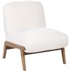 Beliani Poltrona Senza Braccioli in Stile Scandinavo Bouclé Bianco Sporco
