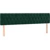 GHVBNMF Testiera imbottita in velluto verde scuro, 200 x 7 x 78/88 cm | Imbottitura regolabile in altezza in morbido velluto di poliestere con gambe in legno di larice per la camera da letto