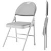 RBFGYIOP Sedie pieghevoli portatili con schienale alto - struttura in metallo robusto - imbottitura in similpelle confortevole - seduta ergonomica per sala da pranzo, ufficio, eventi, esterno - Grigio