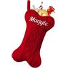 NIBESSER Calza Befana Personalizzata Calze Natalizie da Appendere con Nome Calza Befana Vuota Idea Regalo Animale per Epifania Natale Decoraizione Natalizia per Camino (Osso 2, 1 Pezzo)