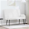 Traylux Divano a due posti, bianco, 115 x 61 x 87 cm, in tessuto con telaio robusto, seduta confortevole, elegante schienale con bottoni, ideale per soggiorno, camera degli ospiti o ufficio