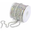FIBOUND 10 M Cristallo del Rhinestone Chiudere la Catena, Cristallo Strass Catena Stretta Trim, Rhinestone di Cristallo Chiudi Trim, Catena Strass in Cristallo, Chiaro Cristallo Strass Catena,