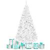 GOPLUS Albero di Natale Artificiale in Bianco con Base, Albero Artificiale Unico Decorazione Natalizia per Famiglia, Materiale in PVC, Supporto in Metallo,Facile Montaggio (150cm)