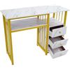 hongward Scrivania per manicure, 100 x 40 x 76 cm, con 3 cassetti, per saloni di manicure, fino a 30 kg, per soggiorno, ufficio, saloni di bellezza