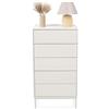 hjh LIVING Cassettiera a 5 cassetti con Apertura Push-to-Open BJORDAL 55x40x100 cm Cassettiera per Ufficio, Camera da Letto o Soggiorno, Senza Maniglie, Bianca