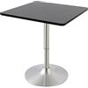 ChiicCluttr Tavolo alto da bar, tavolo alto cucina, tavolo quadrato 60 x 60 cm, altezza regolabile 67 - 91,5 cm, struttura solida, piede in metallo, per soggiorno, cucina, camera da letto, casa, tavolo