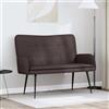 Traylux Divano a 2 posti, marrone scuro, 115 x 61 x 87 cm, in tessuto con telaio robusto, seduta confortevole, elegante schienale con bottoni, ideale per soggiorno, camera degli ospiti o salotto
