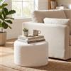 COSTWAY Pouf Ottomano Rotondo 45 x 35 cm, Imbottito in Schiuma Morbida con Tessuto, Copertura Rimovibile e Lavabile in Lavatrice, Poggiapiedi Moderno per Soggiorno e Camera da Letto