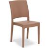 REDÒKASA Sedia in polipropilene FLORA, MADE IN ITALY, impilabile, resistente ai raggi UV, design moderno, ideale per interno ed esterno (1, Terracotta - Senza Braccioli)