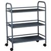 HM hemax HOME DESIGN HEMAX Carrello Portavivande a 3 Ripiani, Organizer Multiuso - Nero | 80x33x105 cm, Struttura Robusta in Metallo, Ruote Girevoli e Freni, Design Salvaspazio Moderno, Per Cucina Bagno