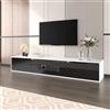 SUKY Mobile per TV, 180 x 30 x 35 cm, lucido, con luce LED che cambia colore (bianco e nero)