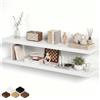Fun Memories Set di 2 mensole galleggianti da parete, 140 cm, mensole sospese in legno rustico per bagno, soggiorno, camera da letto e cucina, mensole sospese per riporre libri, decorazioni per la casa, bianco