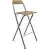 HM hemax HOME DESIGN HEMAX Sgabello Alto Pieghevole Metallo - Base Legno Naturale 47x50x98 | Metallo e Legno Naturale, Seduta Alta per Bar Cucina Isola Penisola, Salvaspazio Richiudibile con Schienale