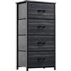 YITAHOME Cassettiera in tessuto, armadietto con 4 cassetti, Cassettiera per Corridoio in Tessuto per soggiorno, camera da letto, cameretta dei bambini, Carbone di legno nero Grano