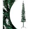 Gecheer Albero di Natale artificiale a metà, albero natalizio sottile 180 cm in PVC verde, 246 punte, per decorazione natalizia in spazi limitati