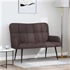 Kaloriko Divano a 2 Posti Marrone Scuro con Struttura Robusta in Legno e Metallo Tessuto Poliestere per Soggiorno Lounge Relax Dimensioni 115x61x87 cm