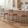 RBFGYIOP Set di 2 Sgabelli da Bar Moderni per Cucina e Isola - Metallo Resistente, Schienale a Scala, Seduta Imbottita, Stile Senza Braccioli, Poggiapiedi Integrato - Marrone Retrò Effetto Pelle, 2