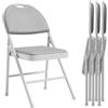 RBFGYIOP Sedie pieghevoli grigie richiudibili - imbottite in pelle PU con schienale ergonomico - struttura in metallo resistente - portatili per cucina, ufficio, feste, giardino - facili da riporre -