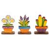 Maria Chiara Marino Mini Piante Decorative in Legno, Set 3 Pezzi, Decorazioni per la casa, mensola e scrivania, Idea Regalo Originale Artigianale, Made in Italy (Set Fiori Misti 2)