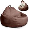 MeYuxg XL Rivestimento Pouf Sacco, Sacco Seduto Rivestimento per Bambini e Adulti | 100x120CM Bean Bag Vuoto(Senza Imbottitura),Rivestimento Puff Sacco con Cerniera per Ufficio,Soggiorno,Terrazza (Marrone)