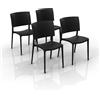 REDÒKASA Set 4 sedie in polipropilene Made in Italy SHARP, impilabile, resistente ai raggi UV, design moderno, ideale per sala da pranzo, cucina, sala d'attesa, bar, ristoranti o da esterno (4, Antracite)