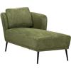Beliani Chaise longue con cuscino verde scuro in tessuto bouclé lato sinistro