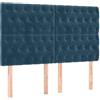 GHVBNMF Testiera blu scuro, 160 x 7 cm, in velluto, regolabile in altezza | Elegante testiera in morbido velluto blu scuro con gambe in legno robuste per una camera da letto accogliente.