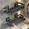 Generic 1 scaffale portaoggetti da parete di grande capacità, senza foratura, adatto per bagno e cucina, salvaspazio, facile da installare, per riporre articoli da toeletta, cosmetici e oggetti vari