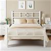 Feonase Letto in metallo 90 x 200 cm, letto 90 x 200 cm, con testiera e pediera, telaio in metallo massiccio, cassettiera sottoletto, facile da montare, bianco