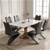 JIEXI Set di 6 sedie da pranzo moderne a sbalzo, ergonomiche a forma di Z, in ecopelle con schienale alto e base in metallo cromato, seduta imbottita, sedie laterali per soggiorno, capacità 150 kg