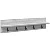 HETFTJN Appendiabiti da Parete Grigio Sonoma - 80 x 10,5 x 18 cm | Attaccapanni murale salvaspazio per corridoio e ingresso, realizzato in resistente legno ingegnerizzato grigio sonoma.