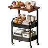 MIUUIPI Carrello da cucina a 3 livelli, carrello da cucina con ruote, carrello per libri, carrello da servizio, carrello fai da te, carrello in metallo con piano del tavolo, scaffale multifunzione per
