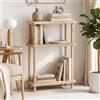 [en.casa] Scaffale da Terra a 3 Ripiani Color Crema 62x40x18 cm | Mensola Autoportante 3 Livelli Piani Libreria Multiuso Soggiorno Ingresso Cucina Barre in Legno Massello Portaoggetti