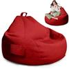 MeYuxg XL Rivestimento Pouf Sacco, Sacco Seduto Rivestimento per Bambini e Adulti | 100x120CM Bean Bag Vuoto(Senza Imbottitura),Rivestimento Puff Sacco con Cerniera per Ufficio,Soggiorno,Terrazza (Rosso)