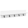 HETFTJN Appendiabiti da Parete Ingressi Bianco 80x10,5x18 cm | Appendiabiti moderno salvaspazio per corridoio e ingresso con ganci robusti per borse e sciarpe, facile assemblaggio