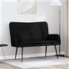Traylux Divano a 2 posti, nero, 115 x 61 x 87 cm, in tessuto con telaio robusto, seduta confortevole, elegante schienale con bottoni, ideale per piccoli salotti, camere degli ospiti o ufficio