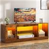 DWVO 148cm Mobile TV con Illuminazione LED RGB 22 Modalità Per TV fino a 65 Pollici Scaffale con Ripiani in Vetro Regolabili Ideale per Soggiorno e Camera da Letto