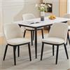 RBFGYIOP Set di 2 sedie da pranzo moderne - Schienale curvo avvolgente - Rivestimento in lino beige comodo - Gambe in legno massello durevoli - Versatili per cucina, sala da pranzo o soggiorno - Stile