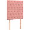 GHVBNMF Testiera in velluto rosa, 80 x 7 x 118/128 cm, regolabile in | Elegante cuscino da parete in velluto rosa con gambe in legno robuste per una camera da letto elegante e un piacevole comfort